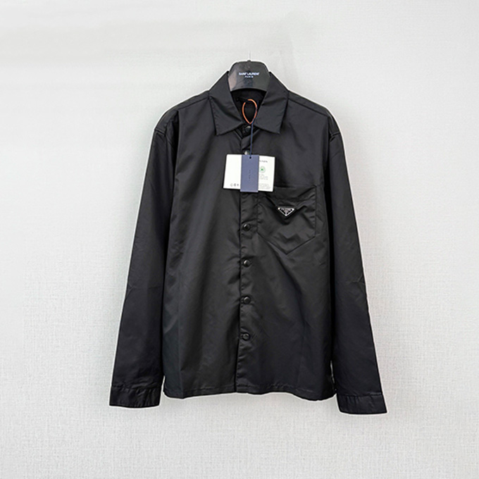 prada triangle logo nylon shirt